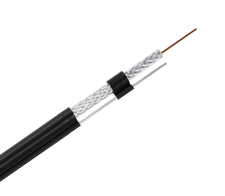 Cáp đồng trục lá chắn tiêu chuẩn RG59M sê-ri 75 Ohm—Băng đơn & dây bện với Messenger
